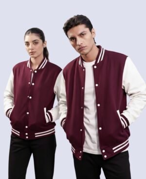 Varsity Jacket- Solid Maroon